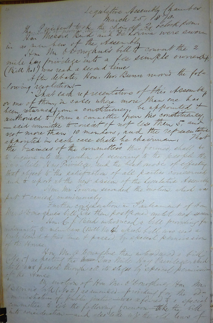 Journal de la session de l’Assemblée législative d’Assiniboia, page 4