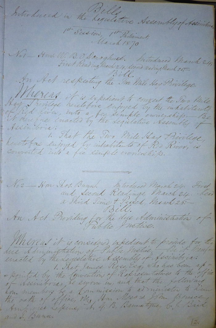 Journal de la session de l’Assemblée législative d’Assiniboia, page 7