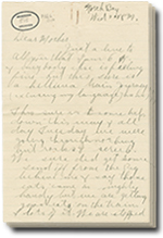 Une lettre avec 3 pages. Archives du Manitoba, Battershill family fonds, Letter from George Battershill, [not dated, likely March, 1916], #515-517, P7471/2.