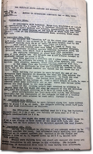 photo of the Second Canadian Motor Machine Gun  Brigade war diary